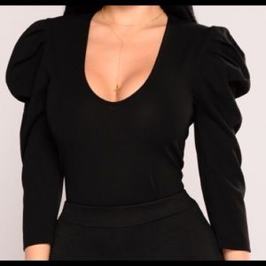 Black V Neck Top
